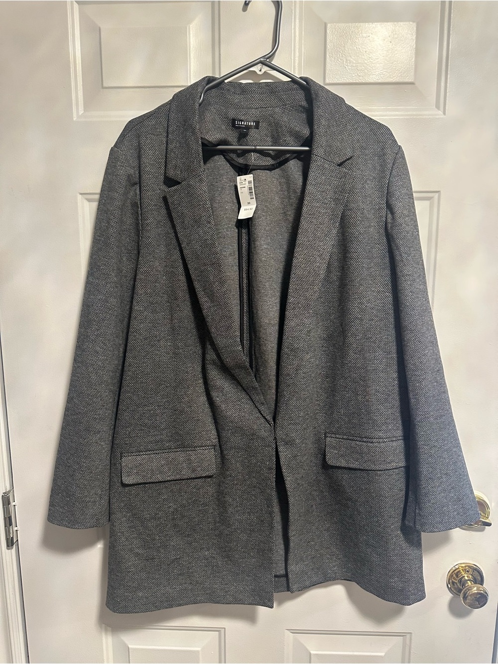 Signature / Reitmans Heather Gray Open Knit Blazer